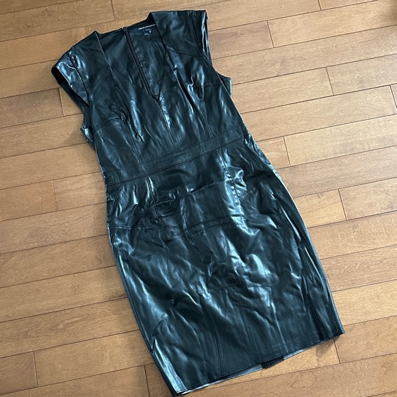 French Connection Shiny Black Mini Dress - Picture 1 of 4
